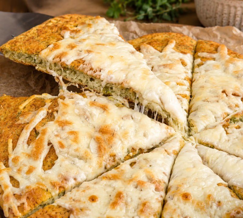 Cottage Cheese Almond Flatbread with Mozzarella
