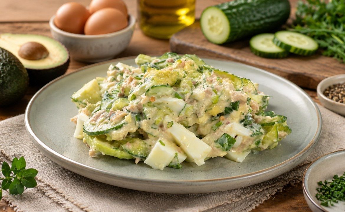 Creamy Avocado Cucumber Tuna Salad