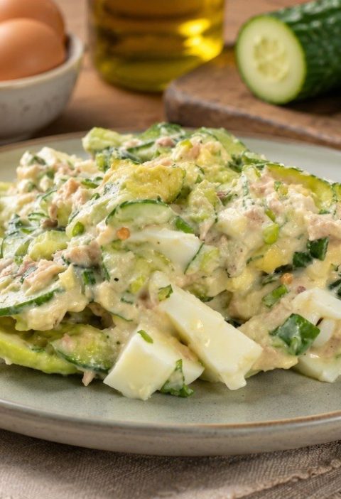Creamy Avocado Cucumber Tuna Salad