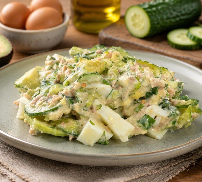 Creamy Avocado Cucumber Tuna Salad