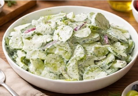 Creamy Dill Cucumber Ribbon Salad