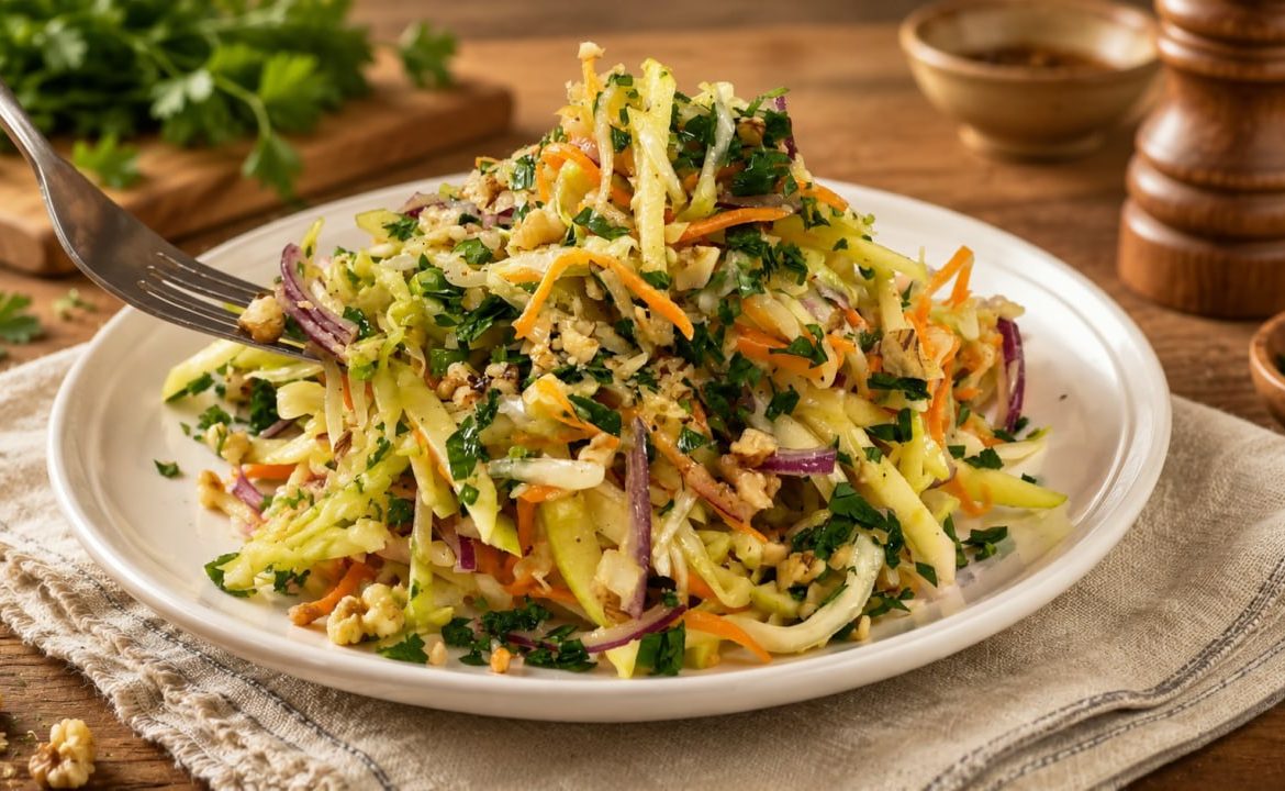 Crunchy Apple Walnut Cabbage Salad