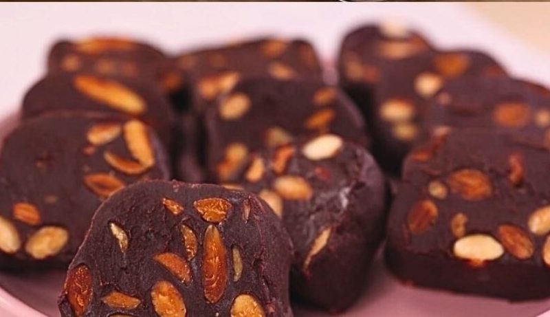 Velvet Almond Chocolate Truffle Log