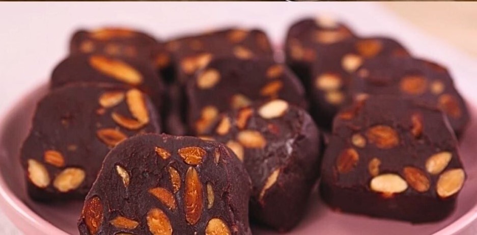 Velvet Almond Chocolate Truffle Log