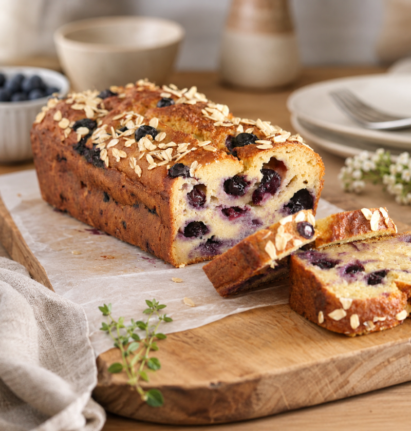 High-Protein Greek Yogurt Blueberry Breakfast Bread – Flourless