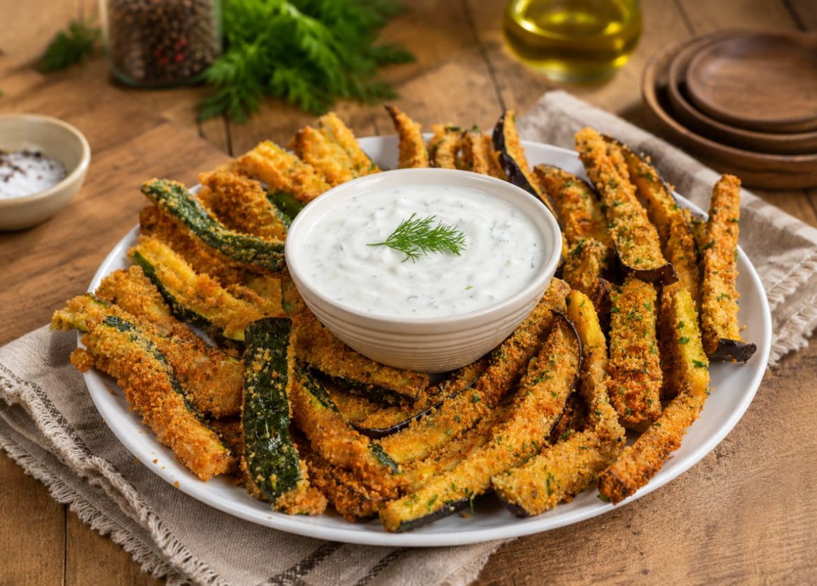 Crispy Herb‑Crusted Zucchini And Aubergine