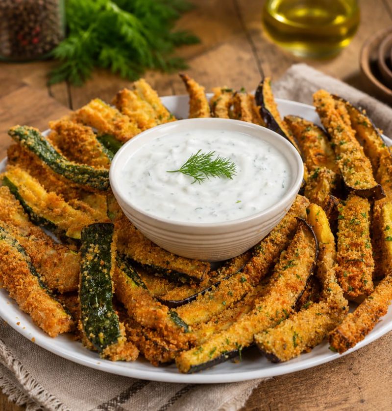 Crispy Herb‑Crusted Zucchini And Aubergine