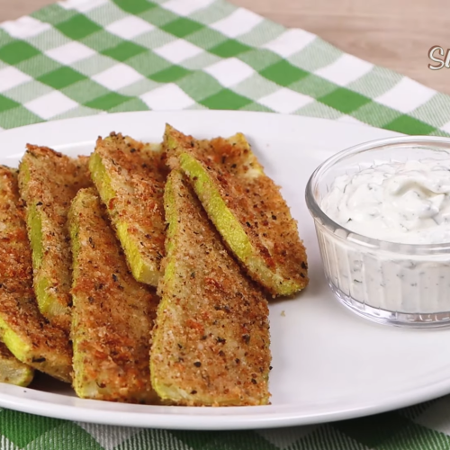 Crispy Parmesan Zucchini Slices