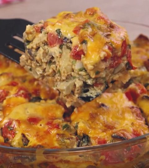 Golden Baked Aubergine Egg Frittata