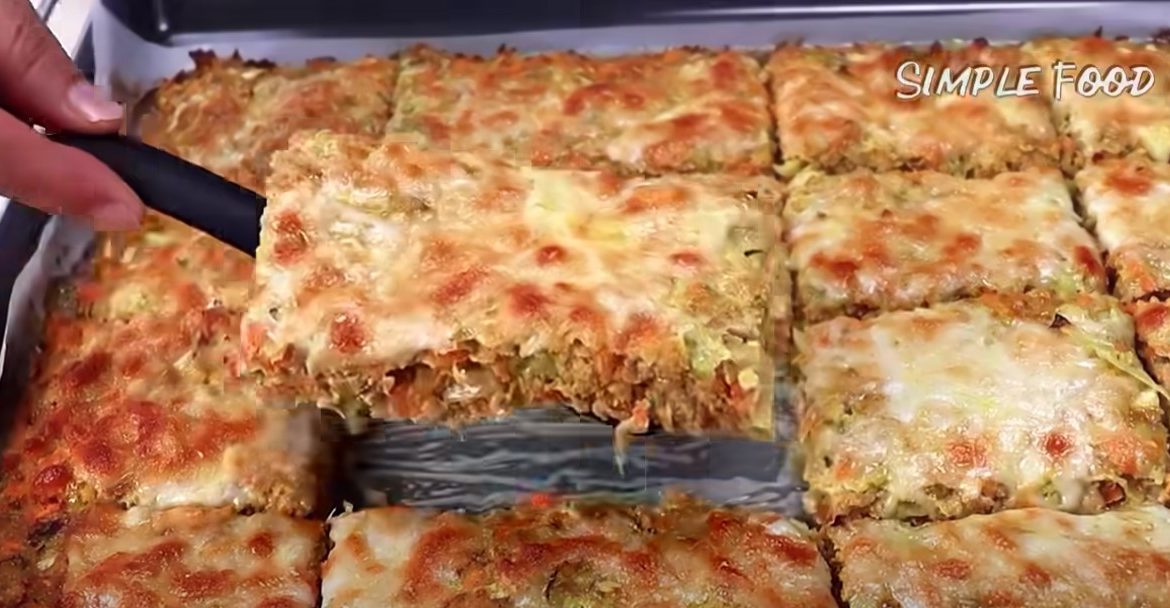 Golden Cabbage And Carrot Mince Bake