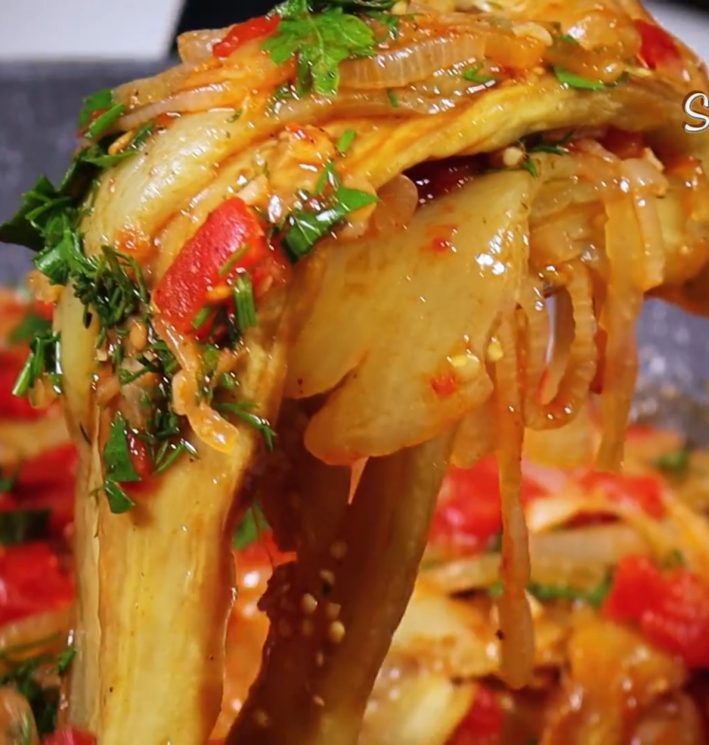 Summer Layered Aubergine And Pepper Medley