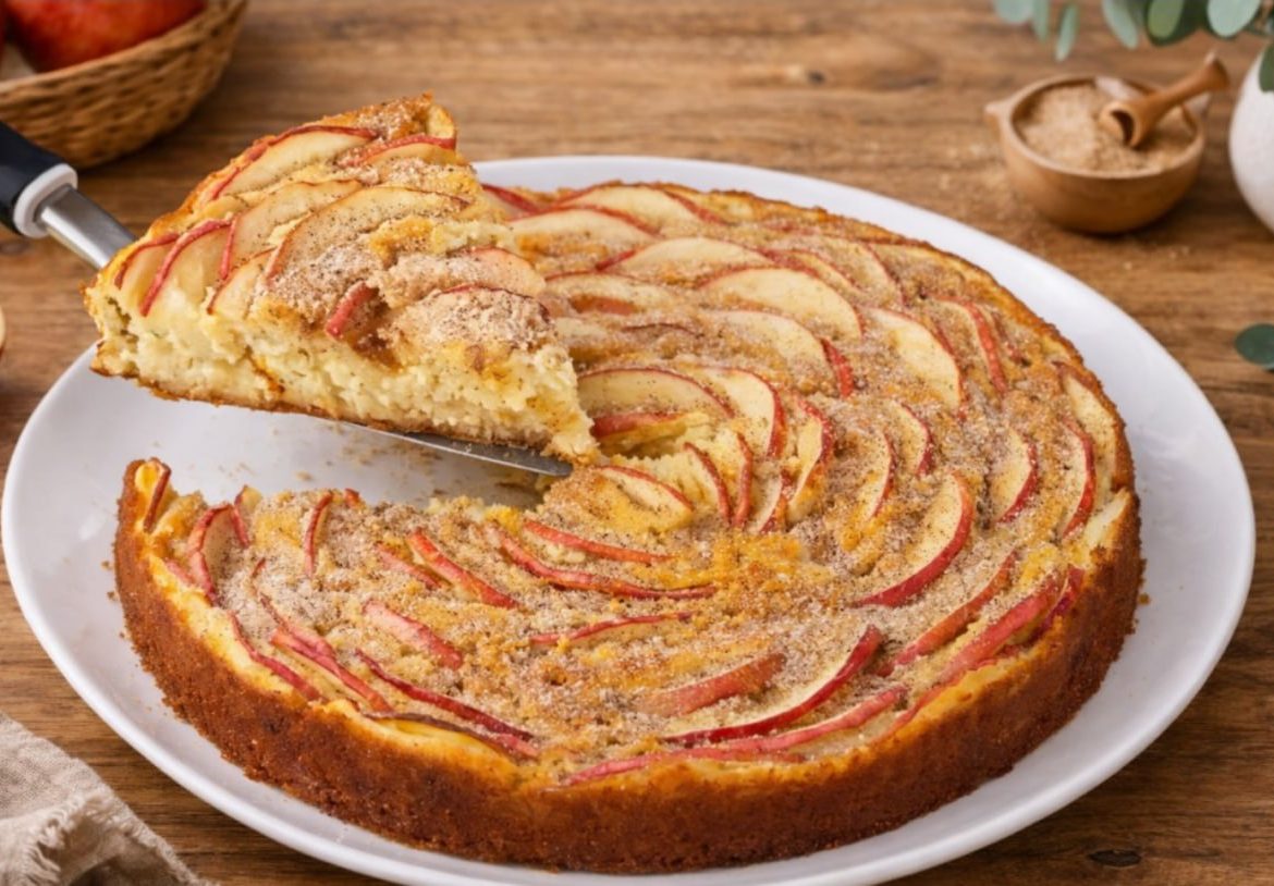 Caramelised Apple Rose Yogurt Cake