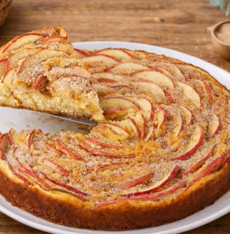 Caramelised Apple Rose Yogurt Cake