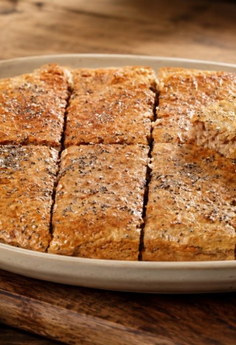 Golden Oat Walnut Air Fryer Cake