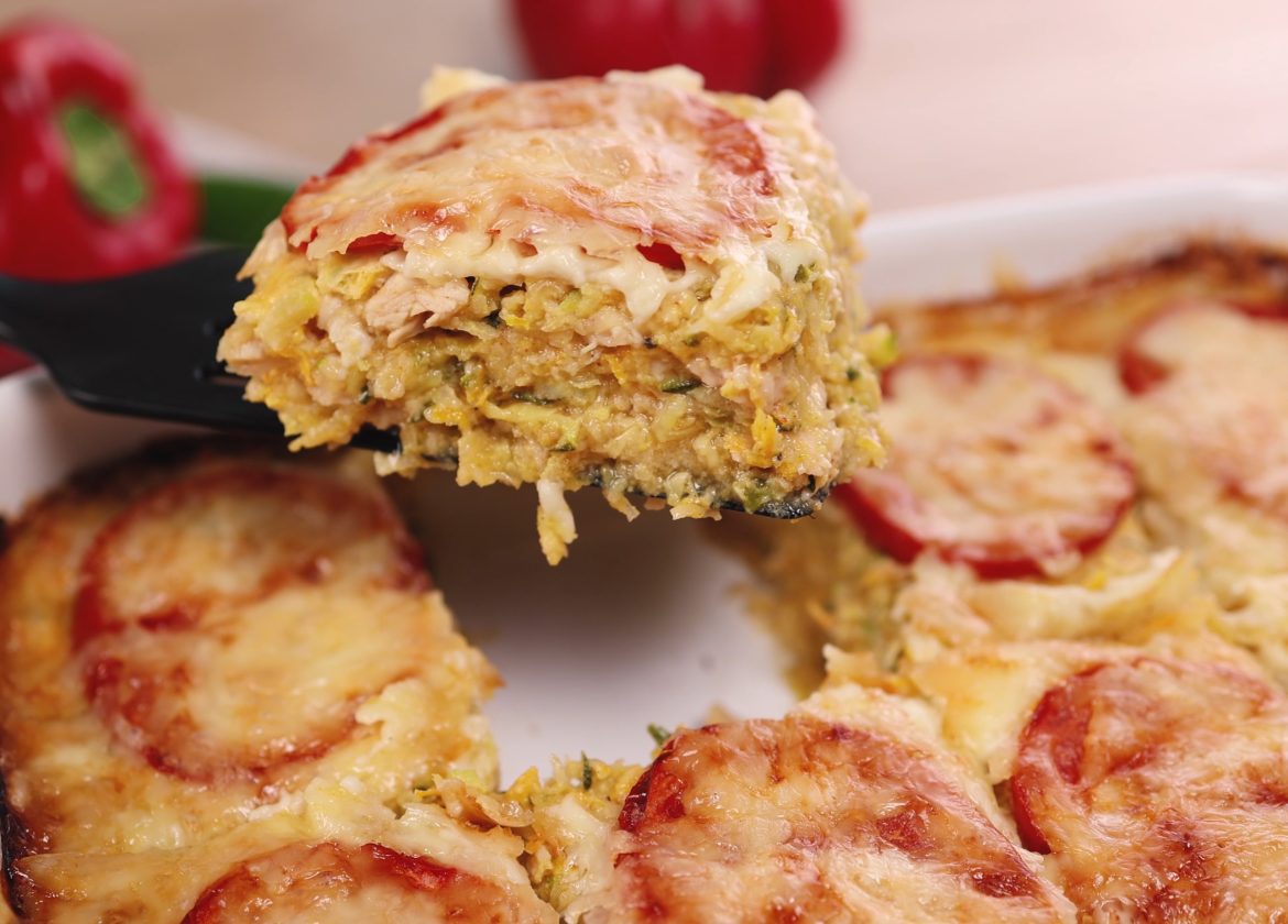 Baked Zucchini, Potato and Chicken Casserole