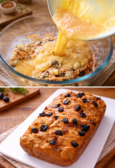 Healthy Oat, Apple and Carrot Loaf Cake