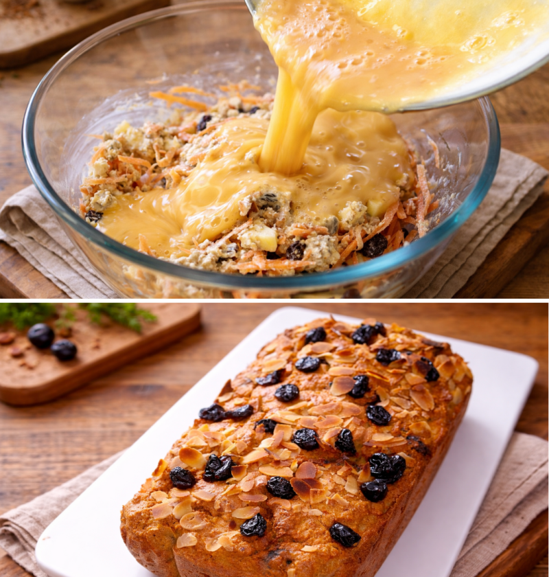 Healthy Oat, Apple and Carrot Loaf Cake
